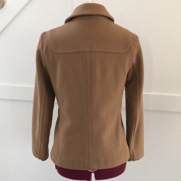 Gap Wool Blend Camel Pea Coat Size XS - Picture 3 of 8